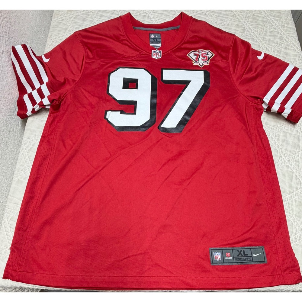 Nike San Francisco 49ers NFL Jersey Mens XL Red Nick Bosa  75th Anniversary 97
